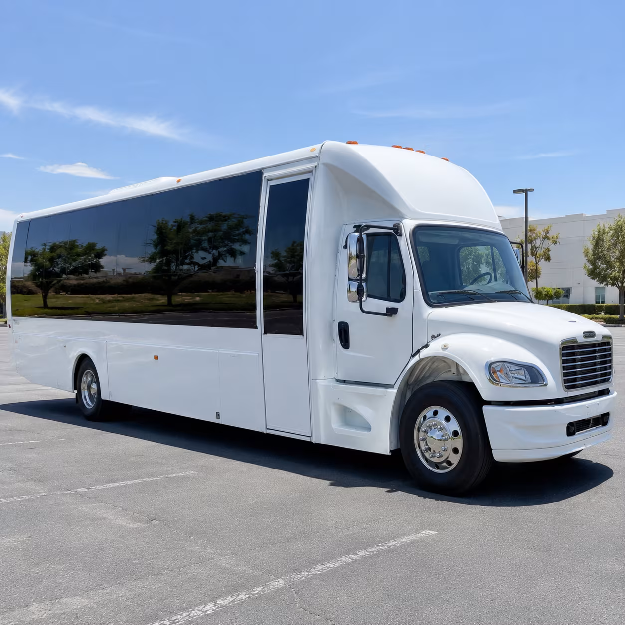Anaheim anaheim sporting event party bus rental party bus exterior