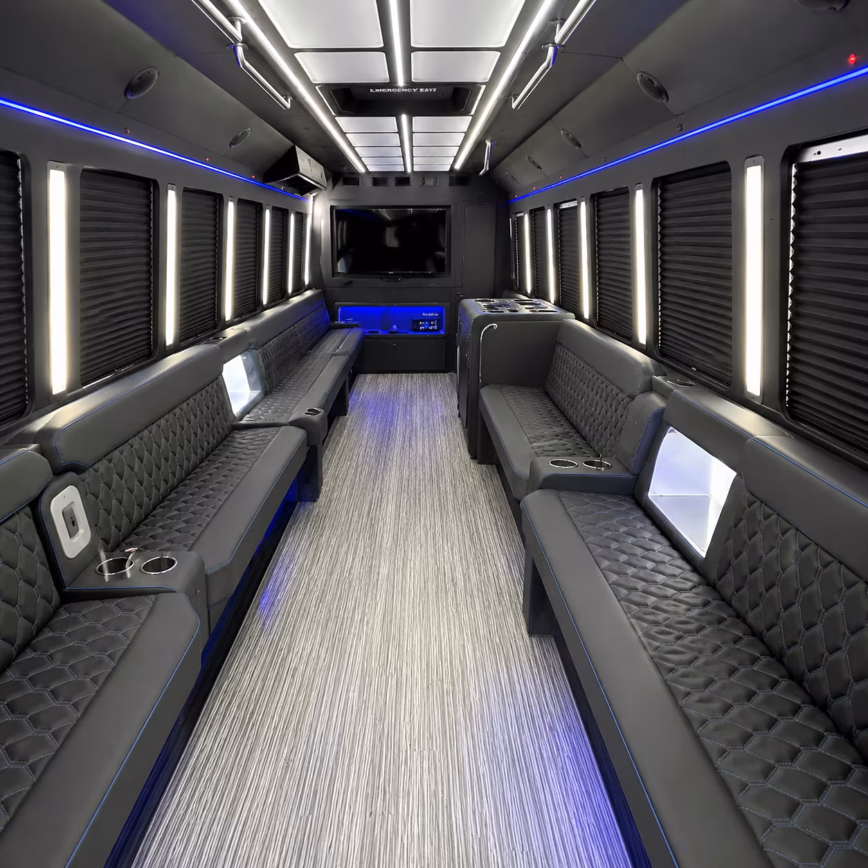 Anaheim anaheim sporting event party bus rental party bus interior