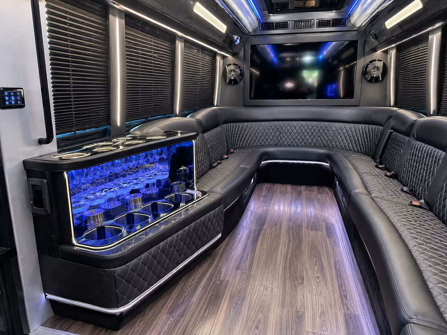 Anaheim Private Event Transportation party bus interior