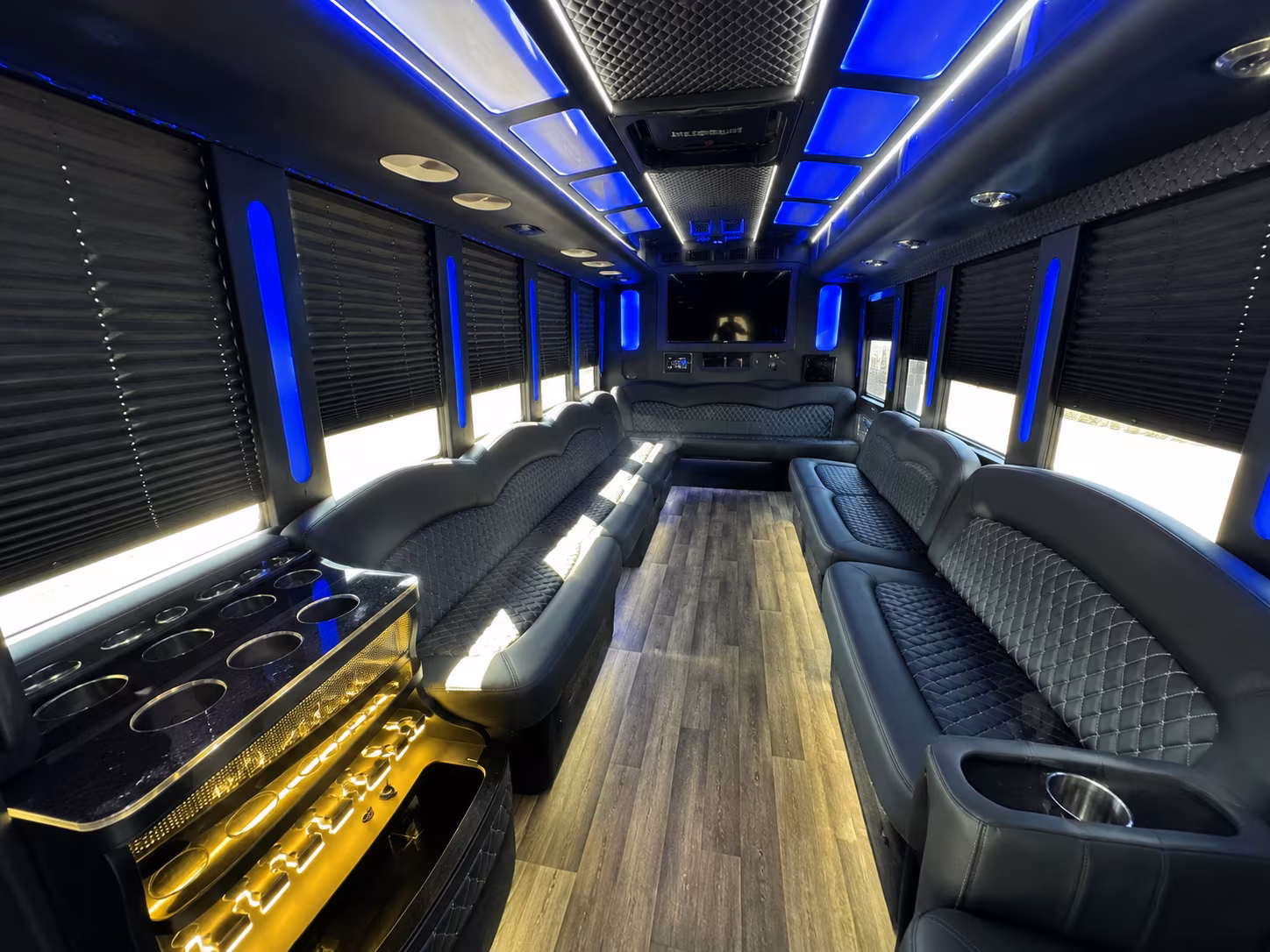 Anaheim Wedding Transportation party bus interior