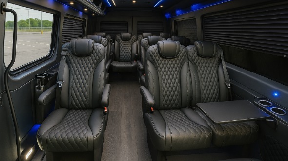 Interior of Charter Bus Company Anaheim's 15 Passenger Minibus in Anaheim