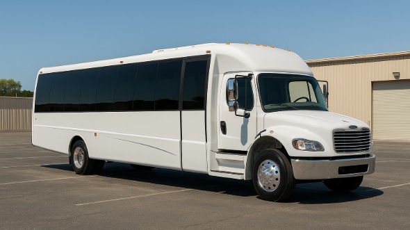 Exterior of Charter Bus Company Irvine's 25 Passenger Party Bus in Irvine