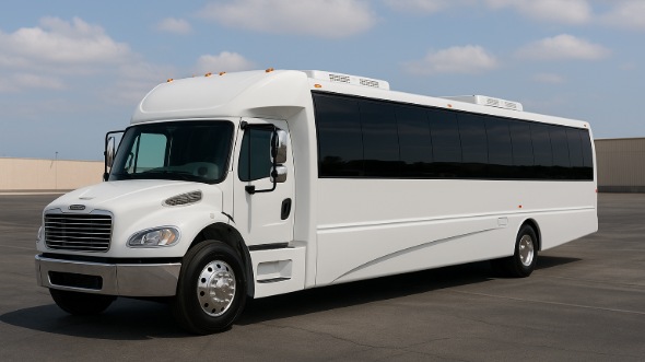 Exterior of Charter Bus Company Tustin's 28 Passenger Party Bus in Tustin
