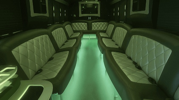 Interior of Charter Bus Company Huntington Beach's 30 Passenger Party Bus in Huntington Beach