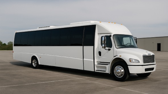 Exterior of Charter Bus Company Orange's 30 Passenger Party Bus in Orange