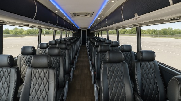 Interior of Charter Bus Company Anaheim's 40 Passenger Charter Bus in Anaheim