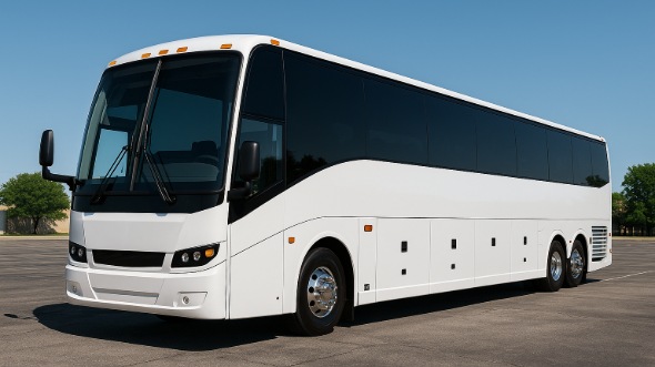 Exterior of Charter Bus Company Costa Mesa's 40 Passenger Party Bus in Costa Mesa
