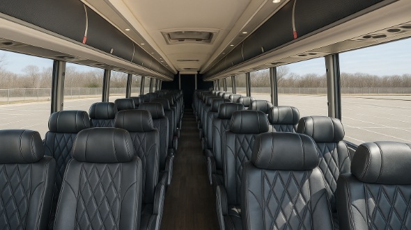 Interior of Charter Bus Company Anaheim's 45 Passenger Charter Bus in Anaheim