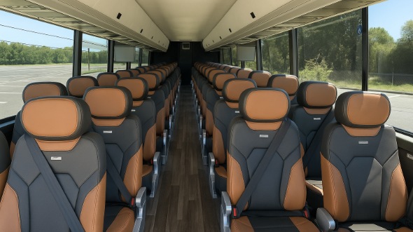 Interior of Charter Bus Company Anaheim's 46 Passenger Charter Bus in Anaheim