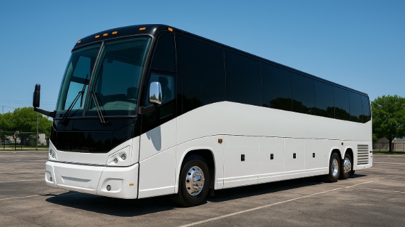 Exterior of Charter Bus Company Tustin's 50 Passenger Party Bus in Tustin