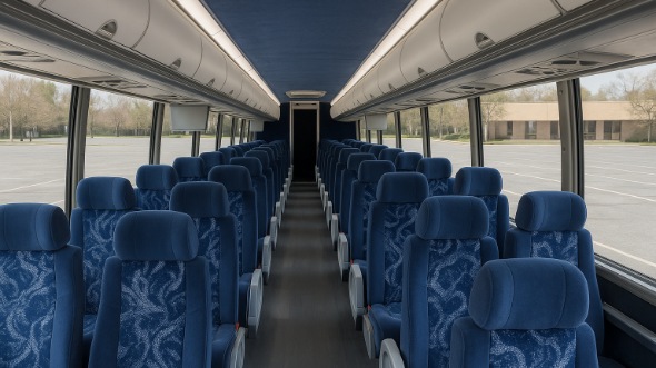 Interior of Charter Bus Company Anaheim's 51 Passenger Charter Bus in Anaheim