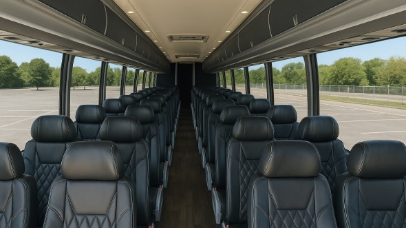 Interior of Charter Bus Company Anaheim's 55 Passenger Charter Bus in Anaheim
